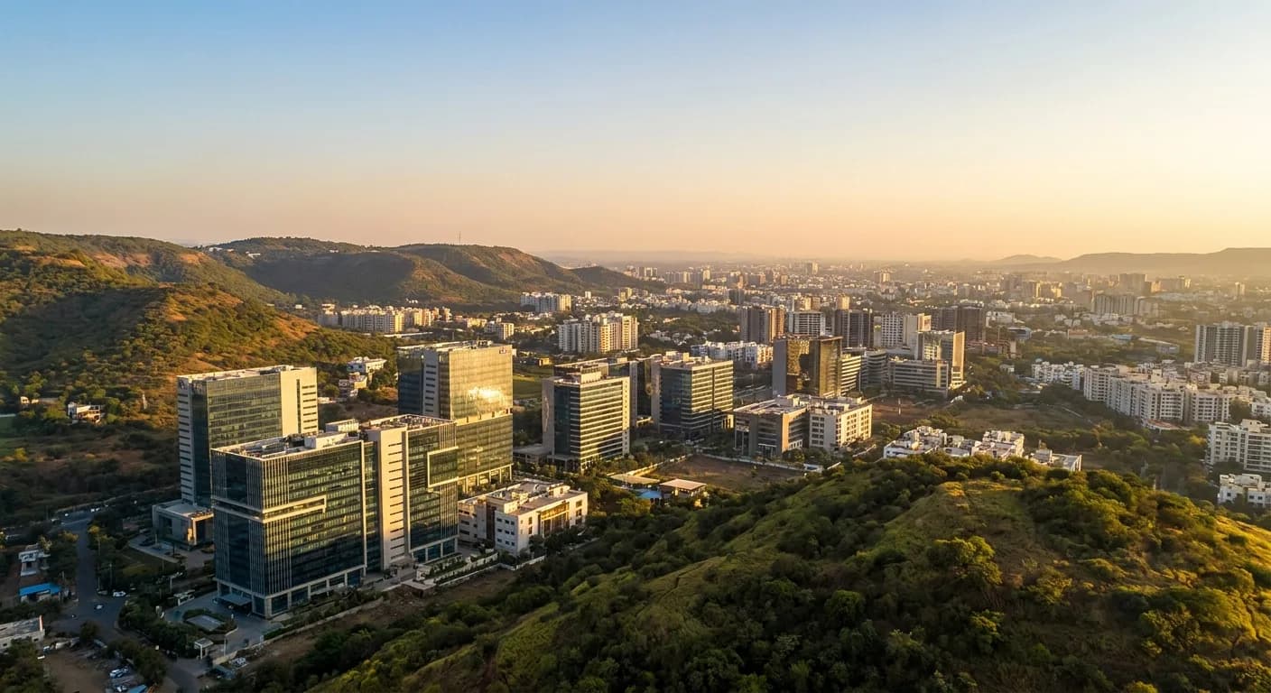 Pune city skyline representing Achyutam Corporate AV distribution