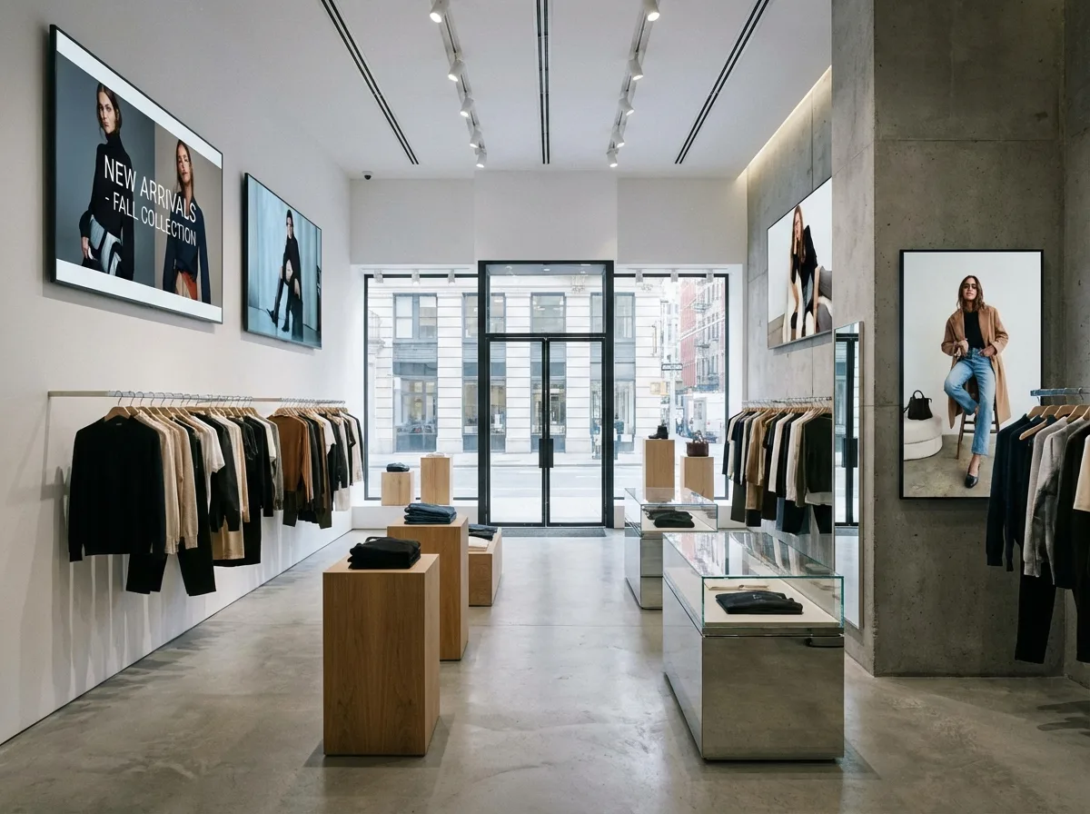 Samsung digital signage displays in a modern retail store environment